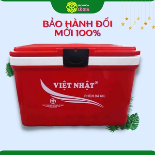 Thùng đá lớn 60l nhựa Việt Nhật có vòi, Phích đá vuông giữ nhiệt xốp chân không - Bách Hoá Lê Gia
