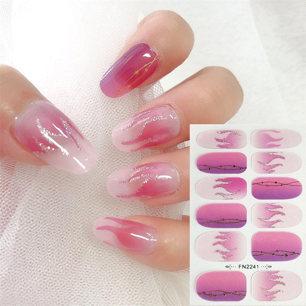 OCEANMAP Miếng Dán Trang Trí Móng Tay 3D Tự Dính Chống Thấm Nước Phong Cách Hàn Quốc Thanh Lịch Dành Cho Nữ