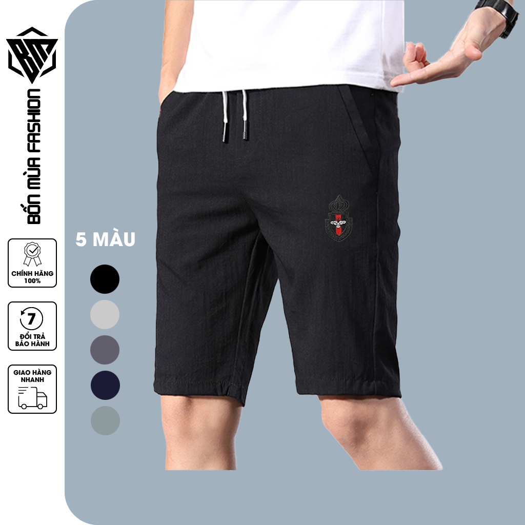 Quần đũi nam ngắn - Quần đùi nam vải đũi xước (5 màu) siêu nhẹ, mặc mát, dáng đẹp BM05
