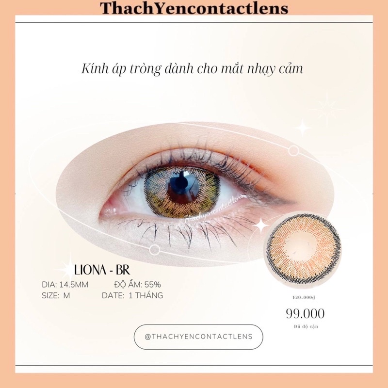 Kính Áp Tròng Liona Brown Lens Cận 0-10 Độ