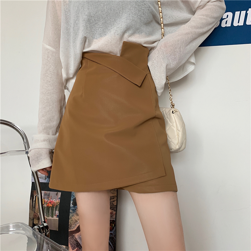 [Mã CBS0703B hoàn 10% tối đa 30K xu 200K] Chân váy da lưng cao phong cách Hàn Quốc cá tính cho nữ | BigBuy360 - bigbuy360.vn