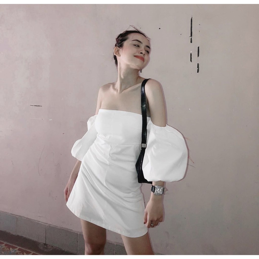 Đầm Ulzzang Trễ Vai Tay Bồng Hàn Quốc 💖FREESHIP💖 váy trễ vai nữ hottrend TM00123 | BigBuy360 - bigbuy360.vn