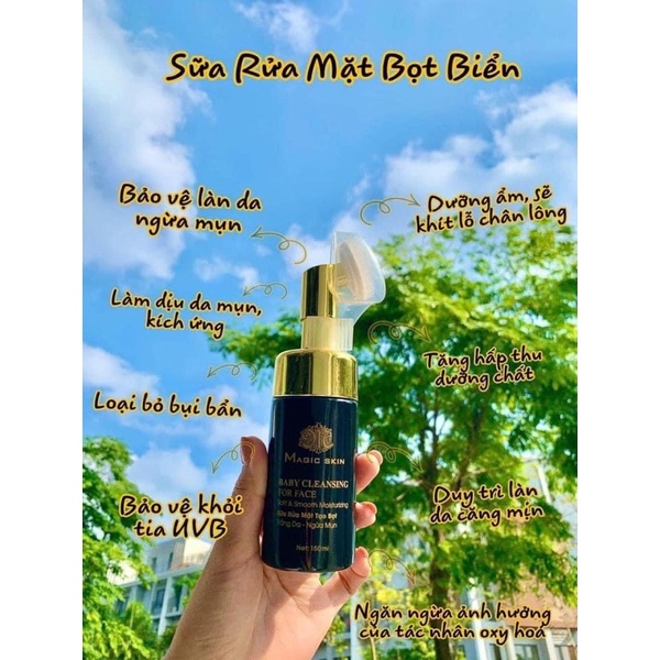 sữa rửa mặt bọt biển magic skin