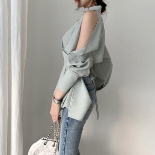 Áo sơ mi hở lưng cột dây thời trang cho nữ