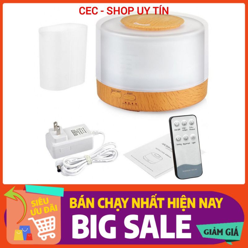 Máy Phun Sương Tặng Tinh Dầu Hình Trụ Tròn Trắng Loại To 500mL Máy Phun Sương Khuyếch Tán Tinh Dầu Giá Rẻ