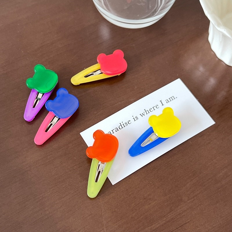 Kẹp hình GẤU trong trong màu sắc dễ thương cho bé