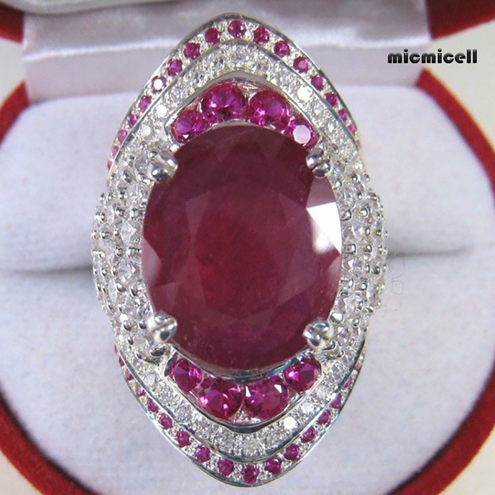 Nhẫn Đính Đá Ruby Nhân Tạo Lấp Lánh Thời Trang Cho Nữ