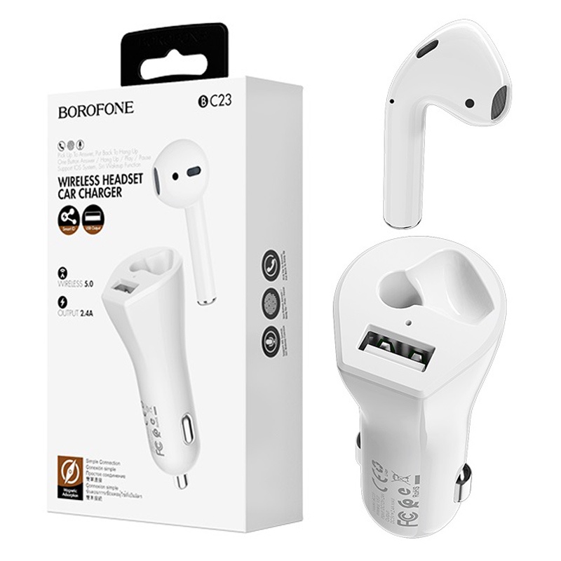 Tai Bluetooth Borofone BC23 Kèm Cóc Sạc Xe Hơi Chính Hãng