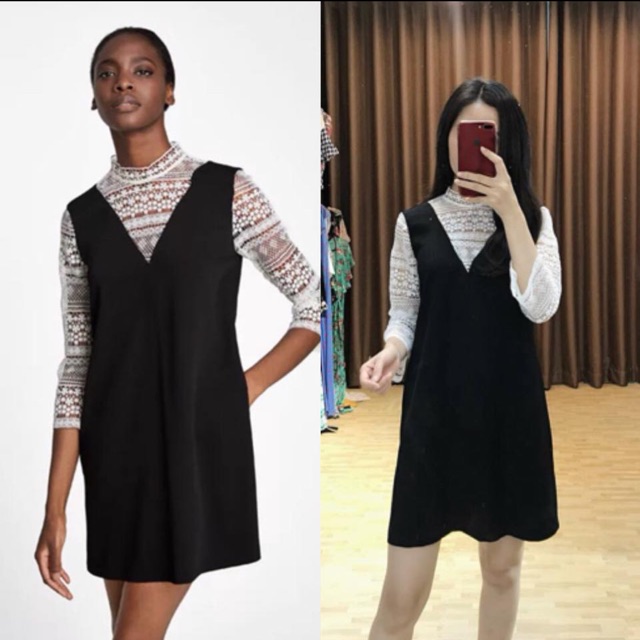 Đầm dang suông tay ren