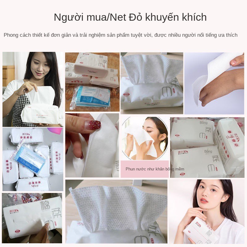 Khăn mặt có thể tháo rời dùng một lần bông làm sạch da lau Đa thông số kỹ thuật