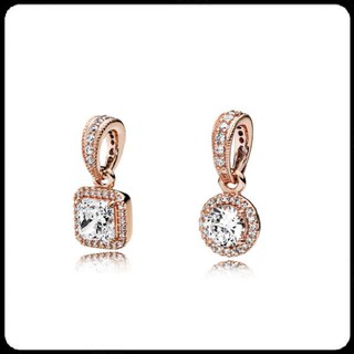Rose Gold Sparkle Halo Necklace Pendant