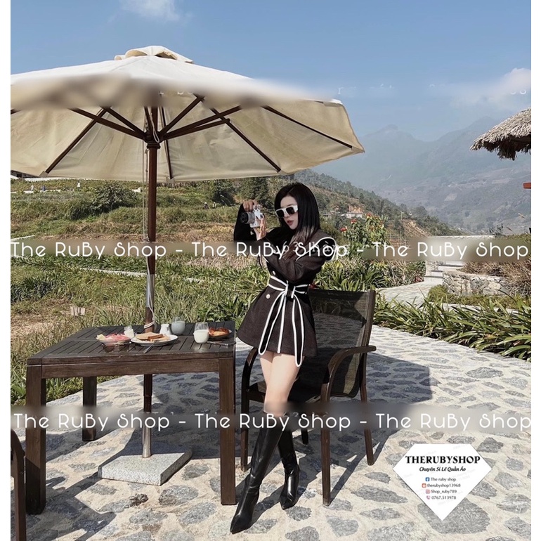 Áo dạ kẻ sọc viền mai phương bùi