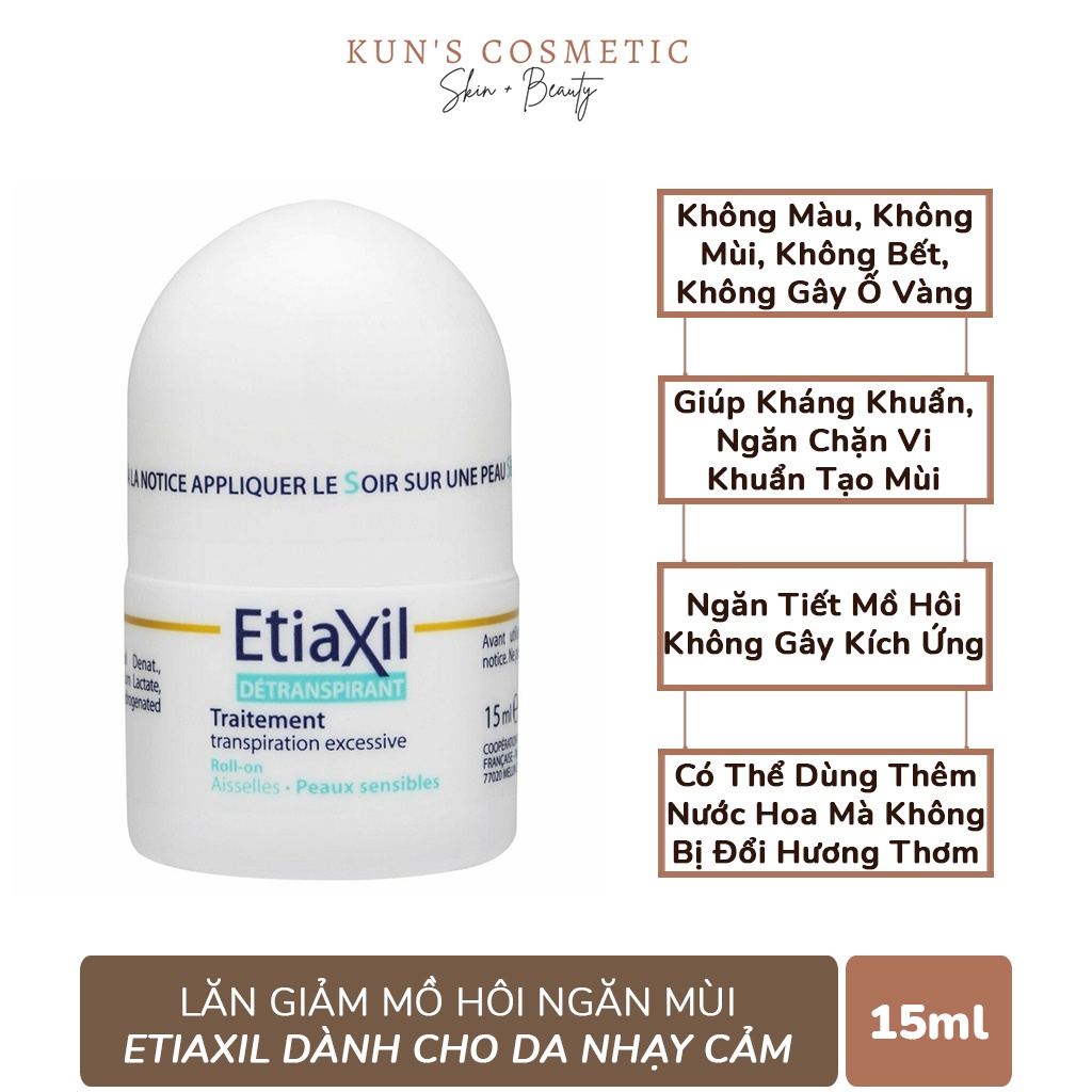 Lăn Khử Mùi EtiaXil Nhãn Xanh Cho Da Nhạy Cảm 15ml
