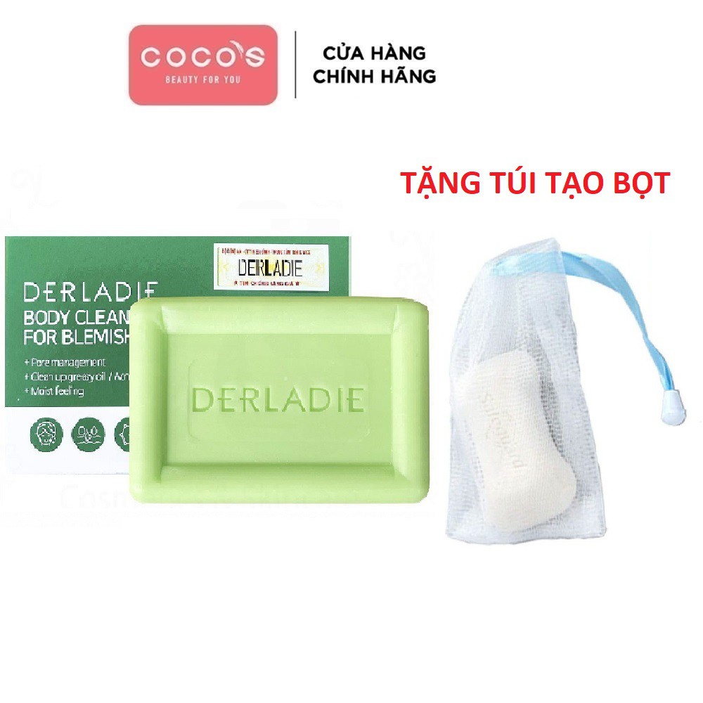 [Tặng túi tạo bọt] Xà Phòng Giảm Mụn Cơ Thể Sau 7 Ngày Derladie Body Cleansing Bar For Blemish Skin 50g