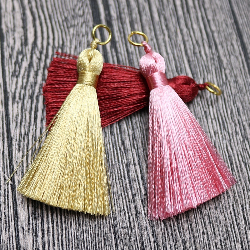 Set 10 Phụ Kiện Đánh Dấu Trang Sách Bằng Lụa Có Tua Rua