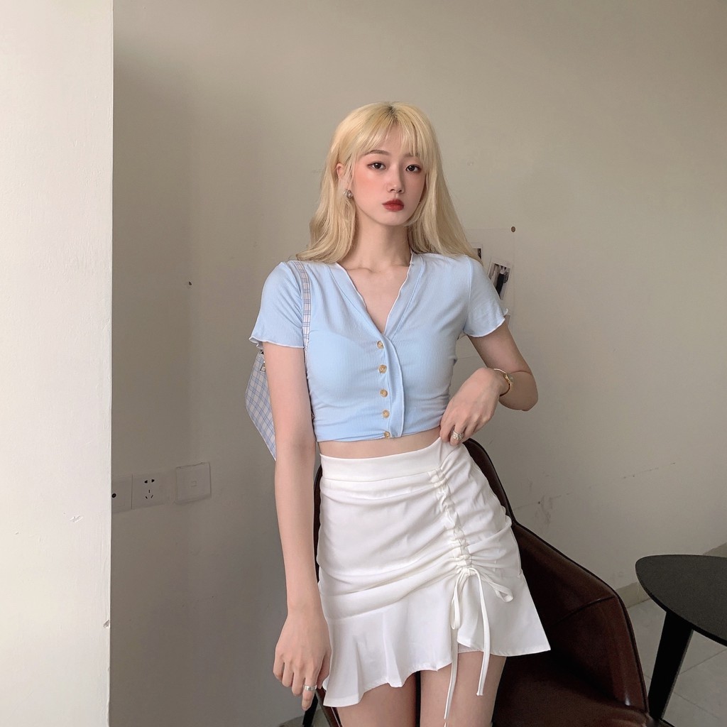 Chân váy ngắn dây rút 💎 Chân váy ngắn rút dây phong cách Hàn Quốc 💎 Chân váy ulzzang siêu xinh - ZaZi CV08 | BigBuy360 - bigbuy360.vn