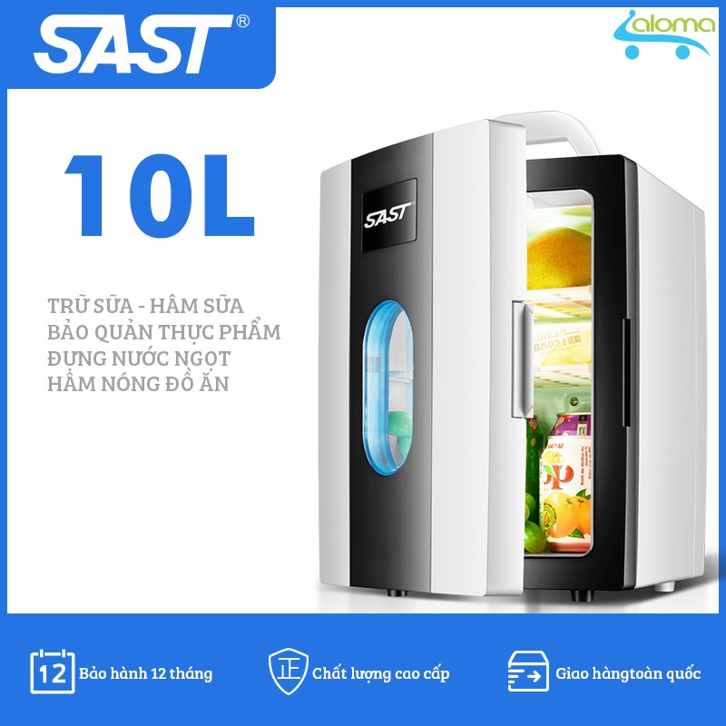 (Bảo Hành 1 Năm)Tủ lạnh mini, tủ lạnh 2 chiều nóng và lạnh 10 lít SAST ST-10L 2 Bảo quản mỹ phẩm