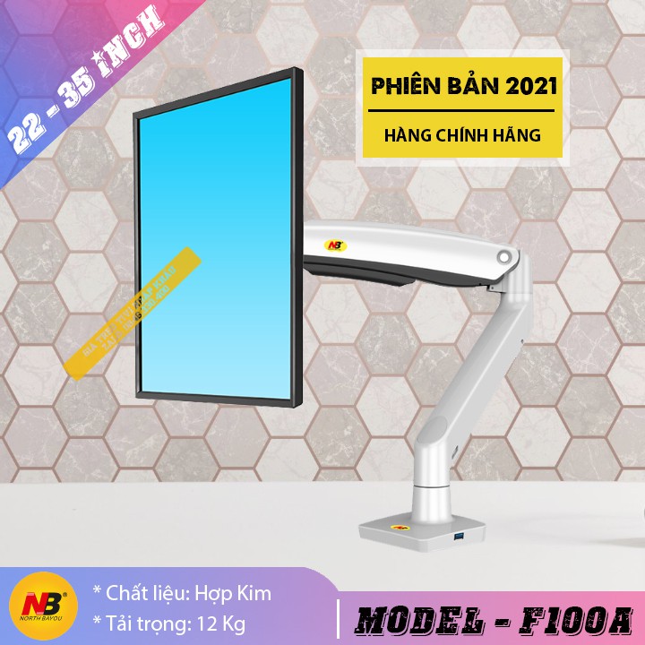 ( Đen &amp; Trắng ) Giá treo màn hình 22 - 35 inch NB F100A  - NorthBayou - Giá treo màn hình máy tính Xoay 360 độ