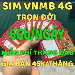 Sim 4g vietnamobile siêu data 4G 180Gb/tháng duy trì chỉ với 45K thánh sim sopee 6Gb/ngày