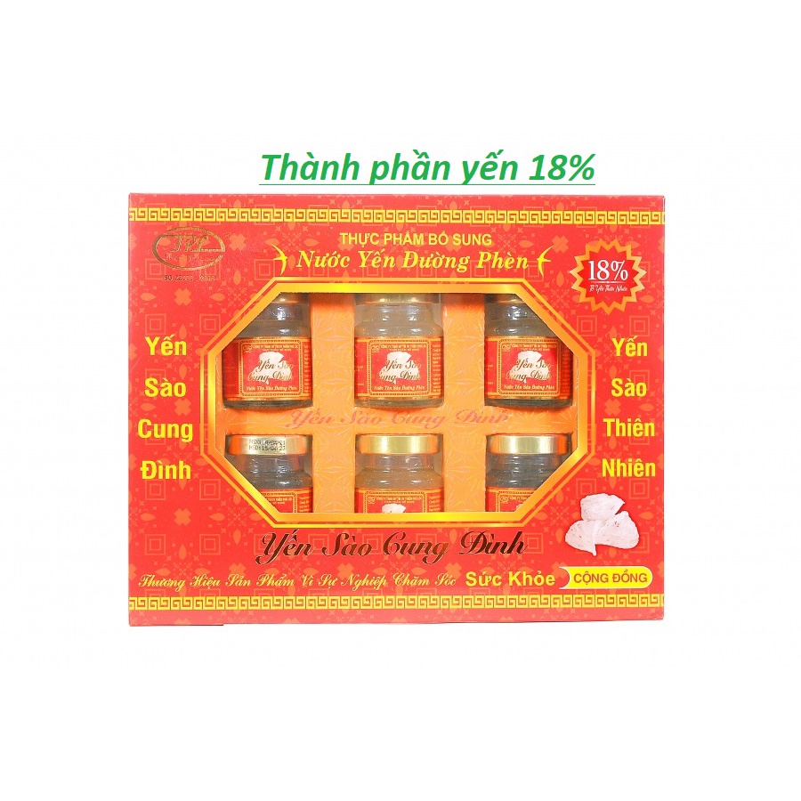 COMBO 5 Hộp Nước yến Đường phèn 18% tổ yến cao cấp - Yến Sào Cung Đình