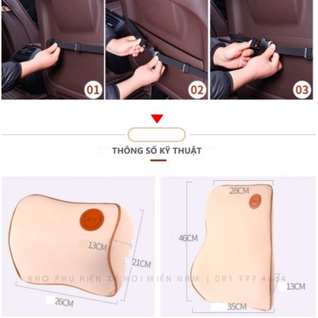 [QUÀ TẶNG 01 MÓC DÁN TƯỜNG] CHÍNH HÃNG FM | COMBO Bộ Gối Tựa Đầu và Tựa Lưng Cao Su Non Nguyên Khối Cao Cấp Siêu Đàn Hồi | BigBuy360 - bigbuy360.vn