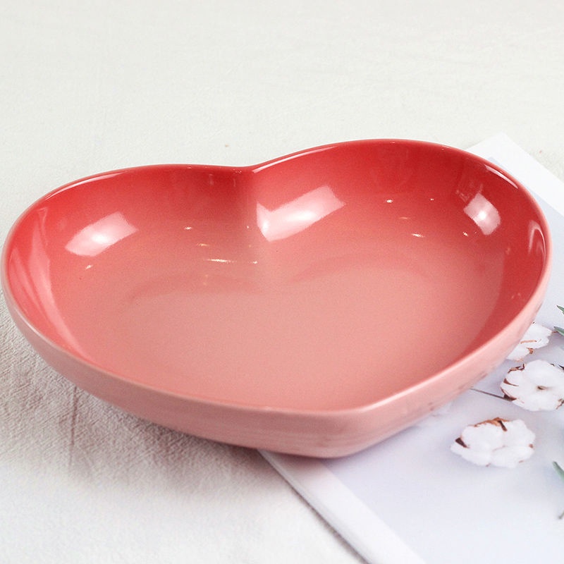 Đĩa Đá Màu Hình Trái Tim Cỡ Lớn 20cm Sáng Tạo Thời Trang Pháp