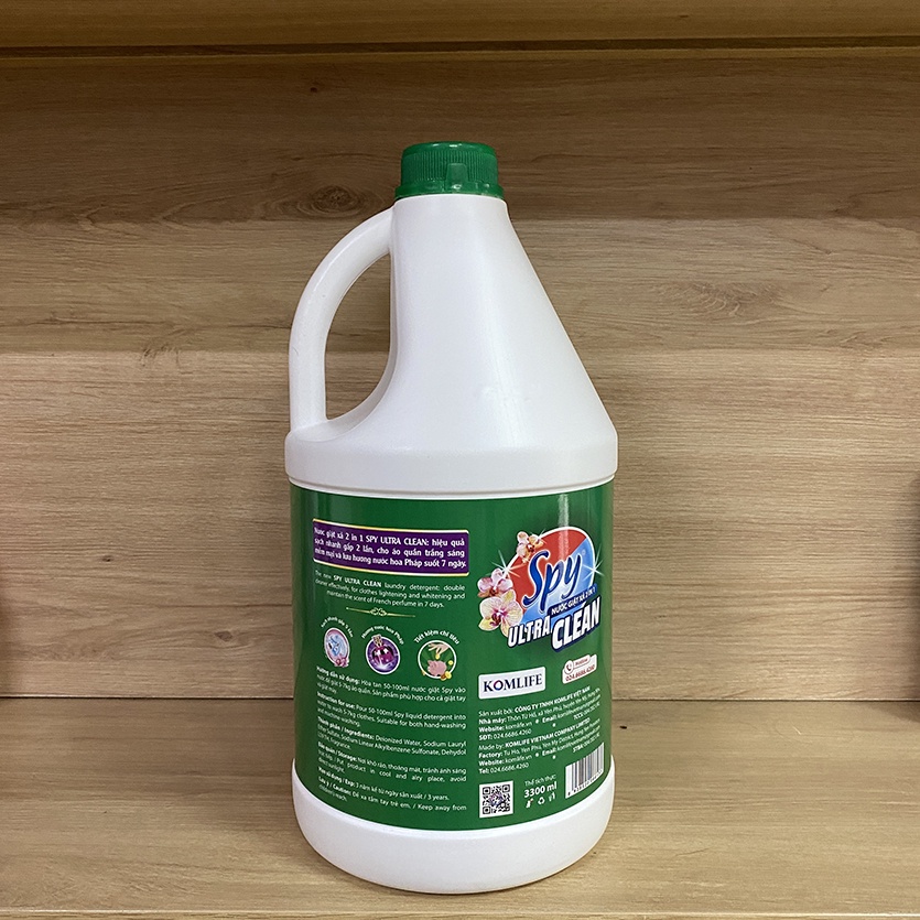 Nước giặt xả SPY màu Xanh Lá trắng sáng can 3,6 kg