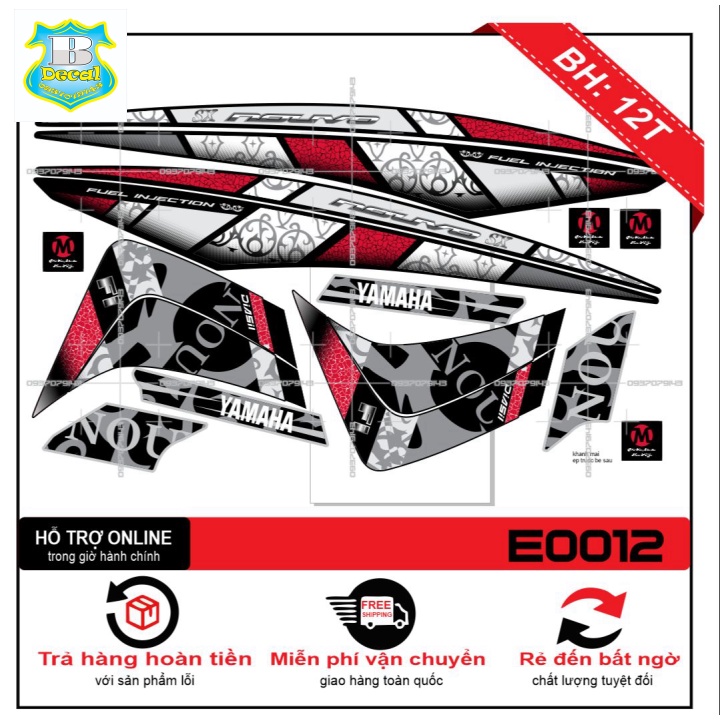 Ten rời xe NOUVO 5 SX ĐỎ ĐEN