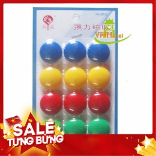Vỉ 12 nam châm dính bảng từ nhỏ٩(^‿^)۶