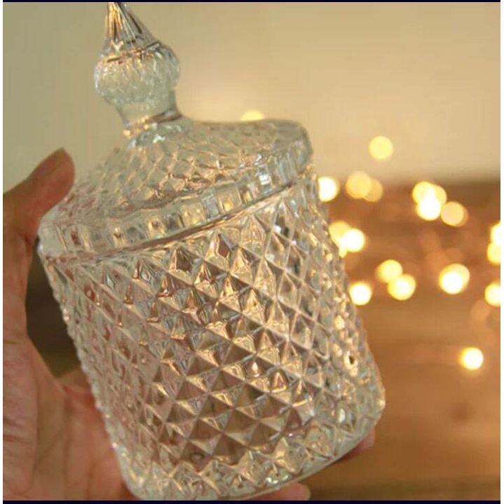 Cốc Làm Nến Cốc Thủy Tinh Kim Cương Đựng Nến, Sáp Thơm Handmade, Kẹo, Trà, Mứt, Đồ Trang Trí...Cocaxia