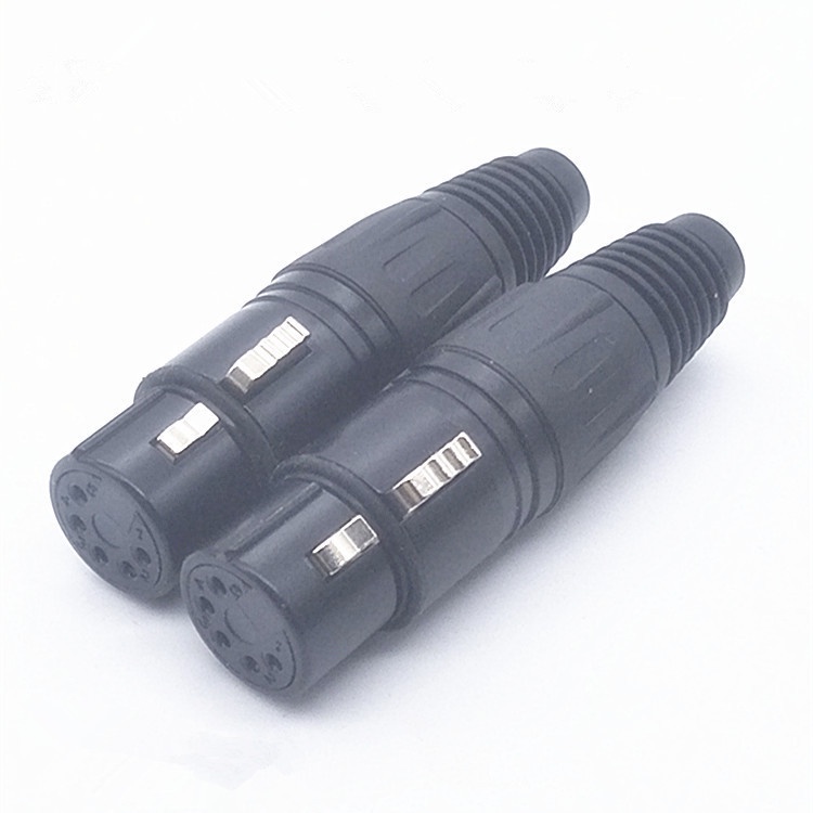 Jack canon xlr 5 chân cái vỏ nhôm đúc nguyên khối lỗ đuôi cao su