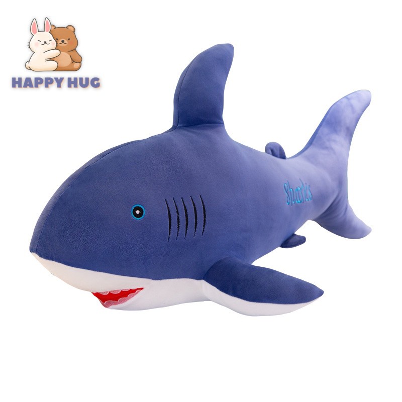 Gấu bông to, thú nhồi bông gối ôm hình cá mập size 55/70/90cm mềm mịn dễ thương - Happy Hug