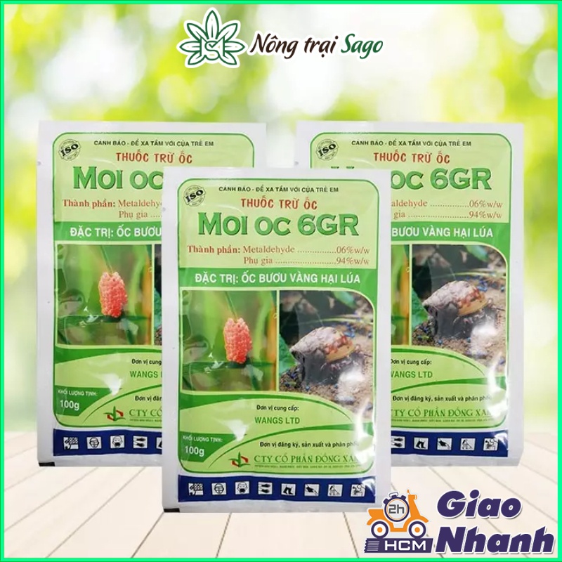 Thuốc Diệt Ốc Sên Trên Cây Trồng - Thuốc Trừ Ốc Sên Cho Rau Hiệu MOI ỐC 6GR (gói 100gr) - Nông Trại Sago