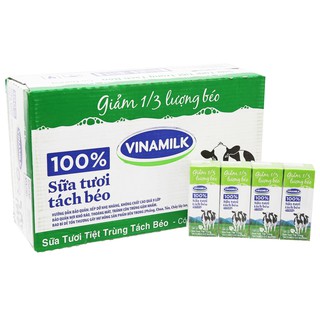 Thùng 48 hộp Sữa tiệt trùng Vinamilk tách béo có đường 180ml