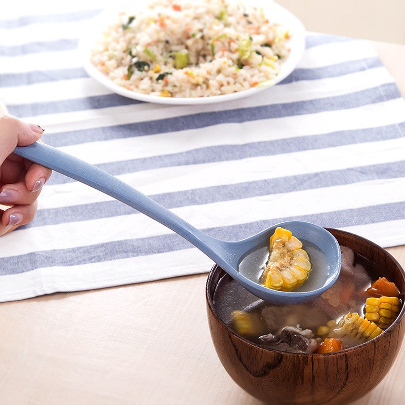 Muỗng múc canh có tay cầm dài nhiều màu sắc tuỳ chọn tiện dụng
