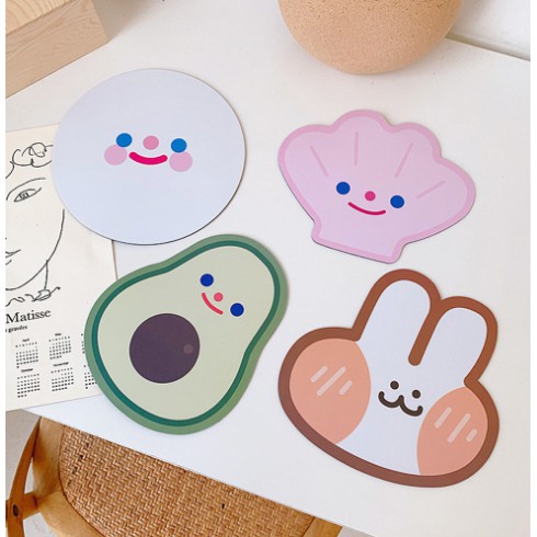 Miếng Lót Chuột, Bàn Di Chuột Mouse Pad Hình Mặt Cười Mỉm, Trái Bơ Dễ Thương