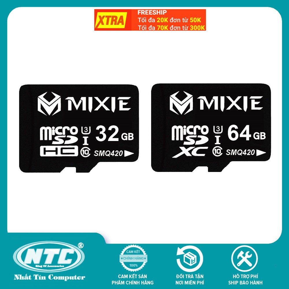 Thẻ nhớ microSDHC Mixie 32GB / 64GB U3 4K 95MB/s - chuyên camera, máy quay và điện thoại (Đen)