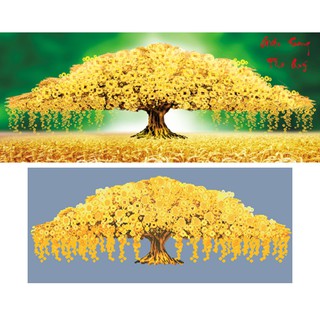 Tranh Đính Đá ABC 3D Giàu Sang Phú Quý D9224 (KHÁCH TỰ ĐÍNH) KT:118X49CM
