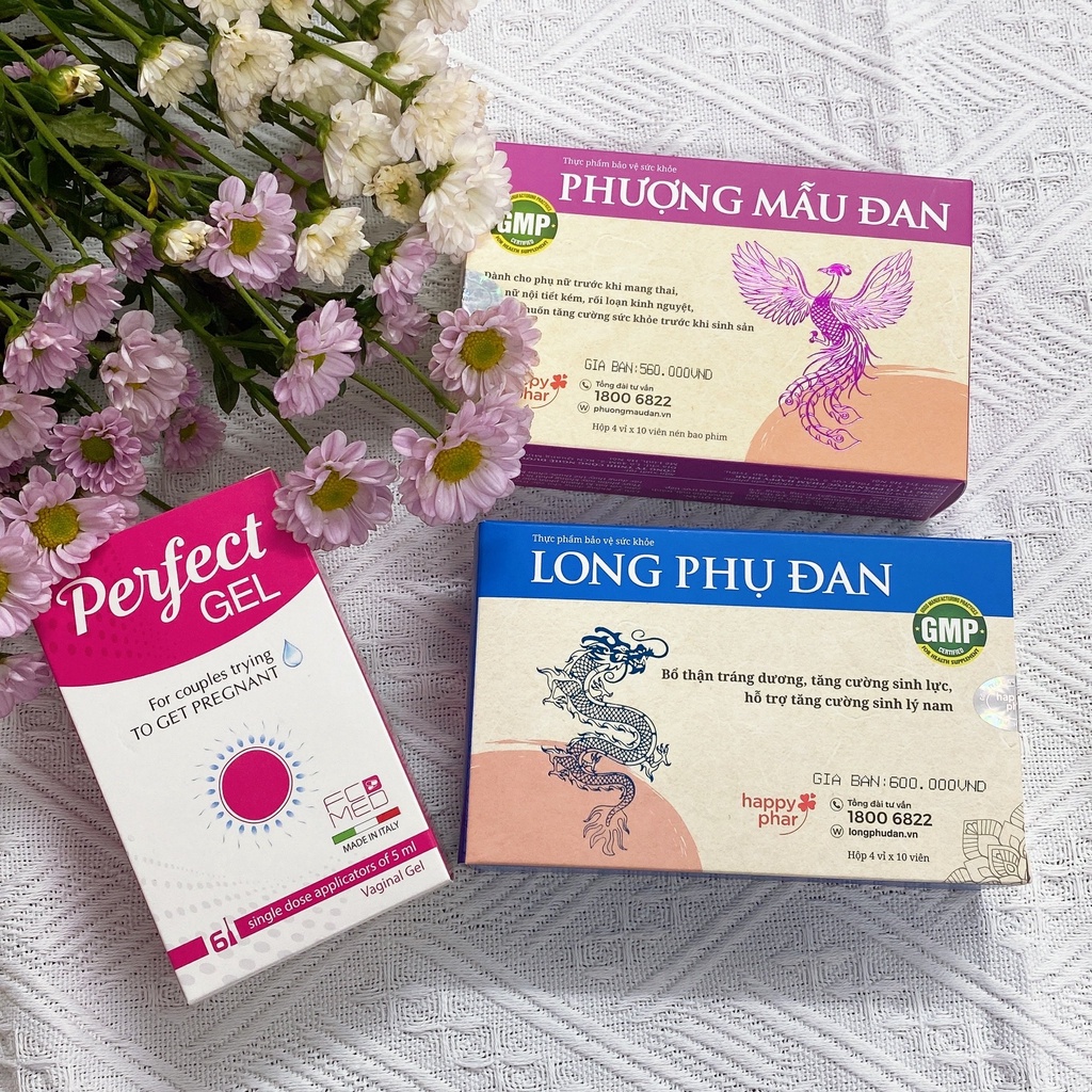 Combo 3 Long Phụ Đan + 3 Phượng Mẫu Đan + 1 Gel tăng thụ thai Perfect Gel