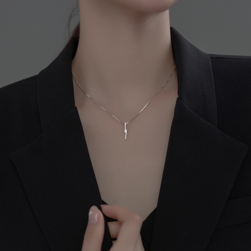 Dây chuyền bạc nữ tia sét đính đá DUYSON SILVER, vòng cổ nữ bạc 925 cá tính DUYSON SILVER [DCKX21]