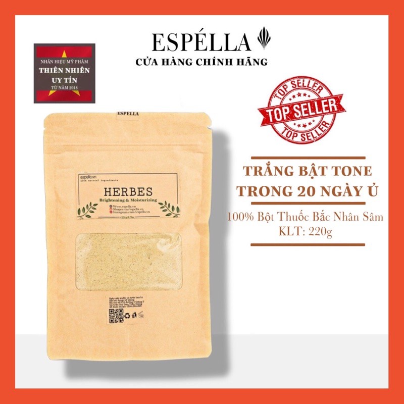 BỘT Ủ TRẮNG HỒNG DA HERBES - TRẮNG MỊN DA SAU 20 NGÀY