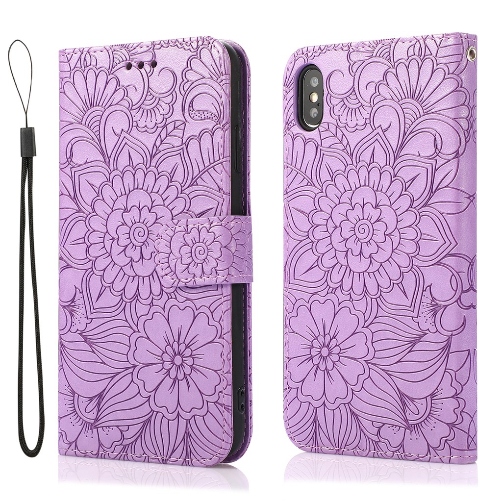 Bao da điện thoại da PU nắp lật từ tính chống sốc cho iPhone X XS Max XR SE 2020 8 7 6 6S Plus