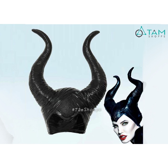 [HÀNG ĐẸP- CAO SU MỀM]  Nón sừng tiên hắc ám Maleficent cao su đen HLW-N-02