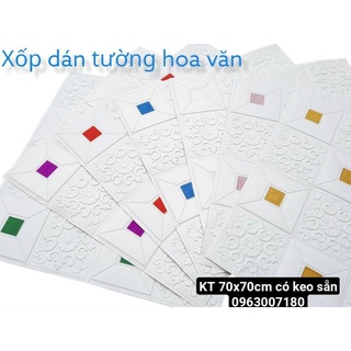 Xốp dán tường hoa văn 3D - khổ lớn 70x70cm có keo sẵn, hàng loại 1