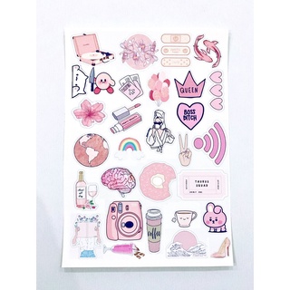 [Nhãn dán] ⚡ Sticker trang trí Queen Pink
