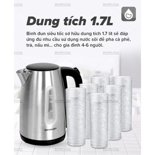 Bình Đun Siêu Tốc Sharp EKJ-17VSS-ST