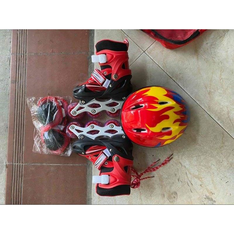 Trọn bộ giày patin cho trẻ em. người lớn bánh có đèn flash tăng kèm