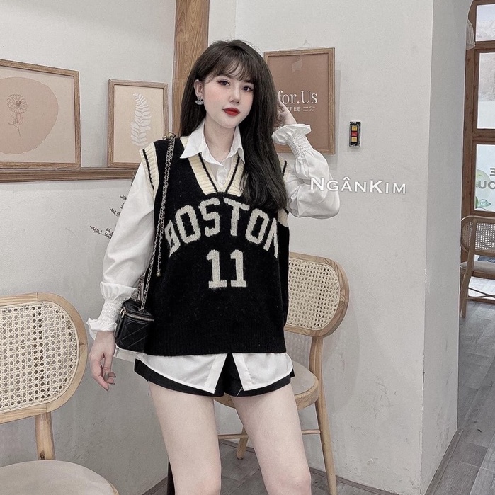 Set áo sơ mi gile 2 món botton siêu hot DN203