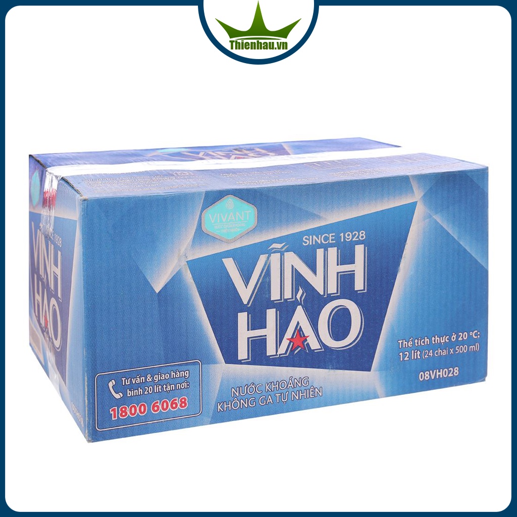 Thùng nước khoáng Vĩnh Hảo 500ml (24 chai)