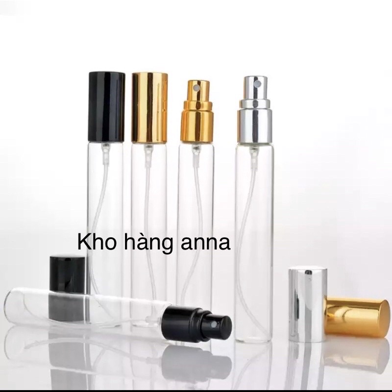 SET 5 chai lọ CHIẾT NƯỚC HOA - Lọ thủy tinh 10ml CHIẾT MỸ PHẨM xịt sương đựng mẫu thử spa trong suốt - Chai nhỏ